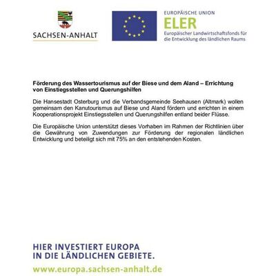 Errichtung von Einstiegsstellen und Querungshilfen