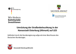 Umr&uuml;stung der Stra&szlig;enbeleuchtung